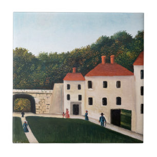 Henri Rousseau - Wandelaars in een park Tegeltje
