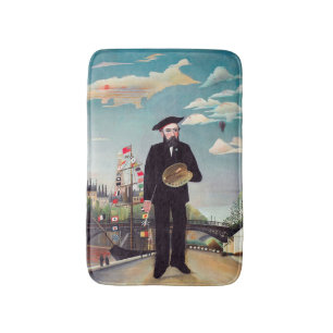 Henri Rousseau - Zelf Portret-Landschap Badmat