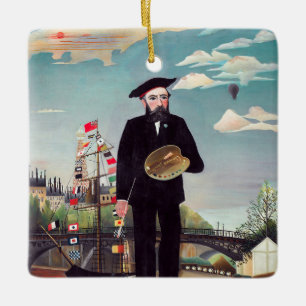 Henri Rousseau - Zelfportret-landschap Keramisch Ornament