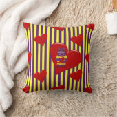 Henrietta Hippo Sierkussen-Paars-gele stripes Kussen (Deken)