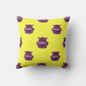 Henrietta Hippo Tête Jaune Oreiller Jaune (Verso)