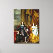 Henrietta Maria en Charles I van Van Dyck Canvas Afdruk (Voorkant)
