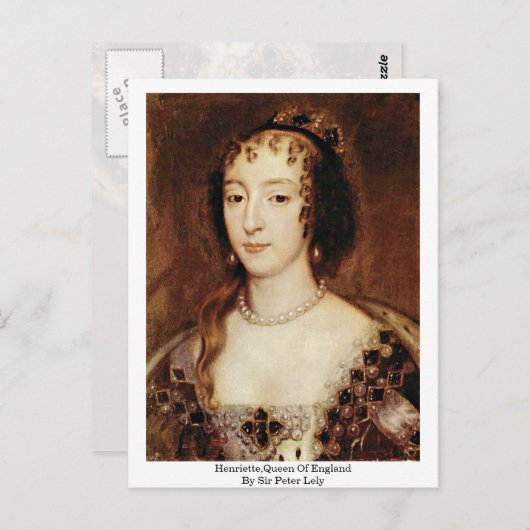 Henriette, koningin van Engeland, door Sir Peter L Briefkaart (Voorkant / Achterkant)