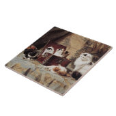 Henriette Ronner-Knip Fond van juwelen Tegeltje (Zijkant)