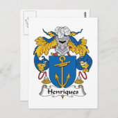 Henriques Family Crest Briefkaart (Voorkant / Achterkant)