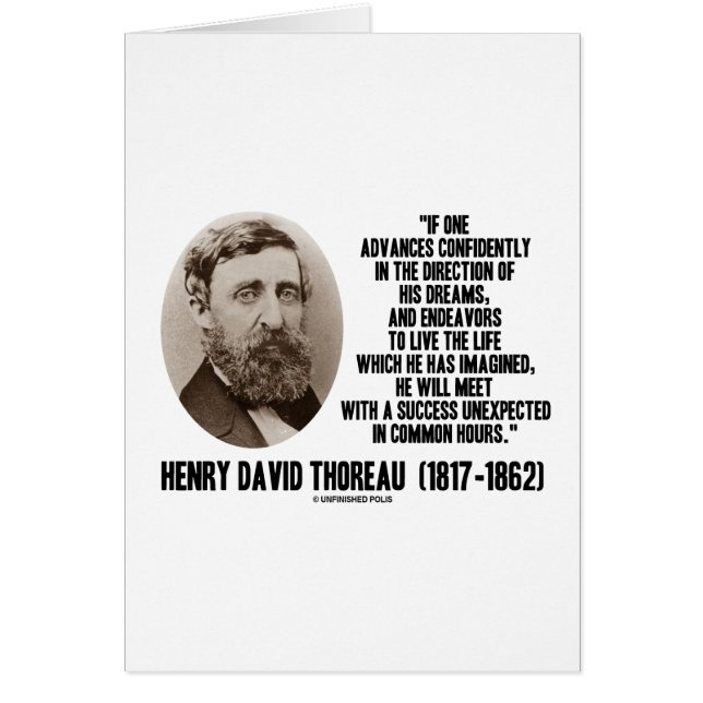 Henry David Thoreau Avance Rêves confiants (Devant)
