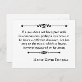 Henry David Thoreau citeert Drummer Briefkaart (Voorkant / Achterkant)