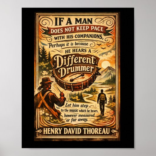 Henry David Thoreau Different Drummer Poster (Voorkant)