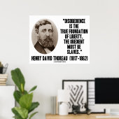 Henry David Thoreau Disobedience True Liberty Poster (Thuiskantoor)