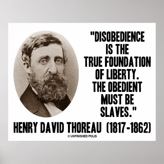 Henry David Thoreau Disobedience True Liberty Poster (Voorkant)