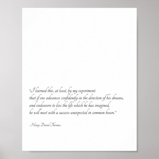 Henry David Thoreau Inspirerend Quote Art Poster (Voorkant)