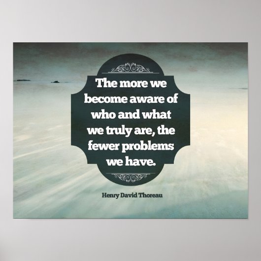 Henry David Thoreau Inspirerend quote "Aware" Poster (Voorkant)