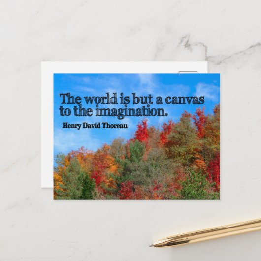 Henry David Thoreau Inspirerend Quote "Canvas" Briefkaart (Voorkant / Achterkant in situ)