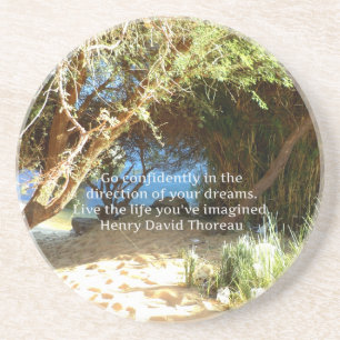 Henry David Thoreau Motivatie Dream Quotation Zandsteen Onderzetter