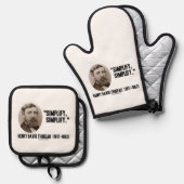 Henry David Thoreau vereenvoudigt Citaat Ovenwant & Pannenlap Set (Voorkant / Achterkant)