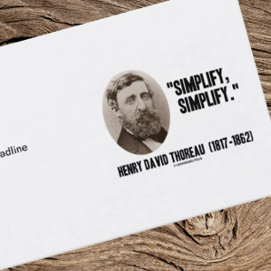 Henry David Thoreau vereenvoudigt Citaat Visitekaartje