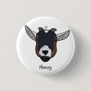 Henry de Goat Badge Ronde Button 3,2 Cm