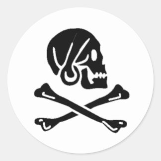 Henry Elke authentieke piratenvlag Ronde Sticker