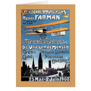 Henry Farman vliegt met het Poster van de Flying M