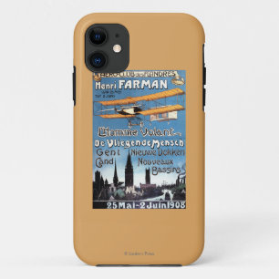 Henry Farman vliegt met het Poster van de Flying M iPhone 11 Hoesje