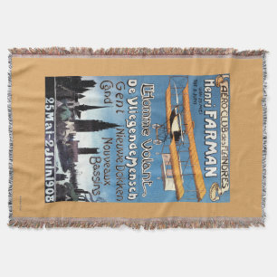 Henry Farman vliegt met het Poster van de Flying M Deken