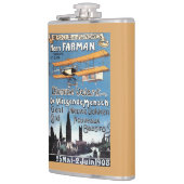 Henry Farman vliegt met het Poster van de Flying M Heupfles (Links)