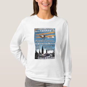 Henry Farman vliegt met het Poster van de Flying M T-shirt