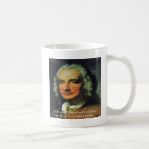 Henry Fielding "Als geld jouw God is" citaat Koffiemok