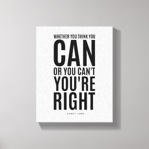 Henry Ford Inspirerend Quote Wall Art Canvas Afdruk
