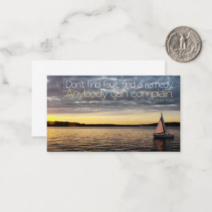 Henry Ford Inspirerend Quote "Zoek een remedie" Notitiekaartje