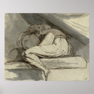 Henry Fuseli - Vrouwen zitten in elkaar. Poster