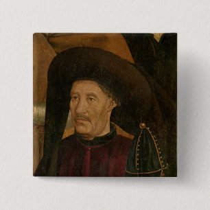 Henry het detail van de Navigator van Polyptych Vierkante Button 5,1 Cm