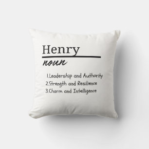 Henry, Jongen Gepersonaliseerde Naam Definitie Kussen
