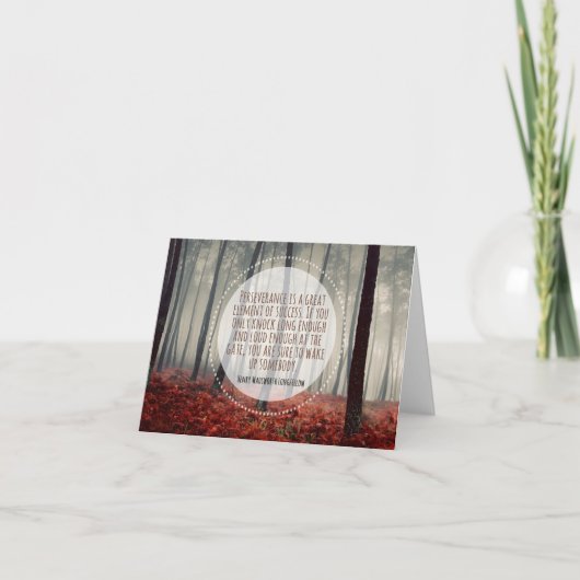 Henry Longfellow Inspirerend citaat volharding Bedankkaart (Voorkant)