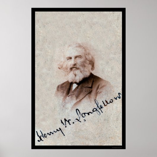 Henry Longfellow Kaart 1860 Poster (Voorkant)