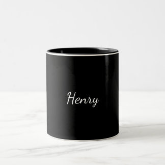 Henry naam typografie Persoonlijk cadeau Tweekleurige Koffiemok