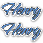 Henry Name blue Aufkleber Sticker Stickerset (Voorkant)