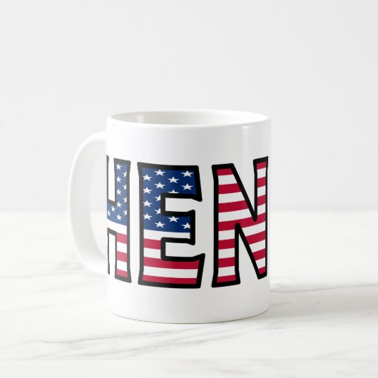 Henry Name Vorname USA styled Tasse Kaffeetasse Koffiemok (Voorkant links)