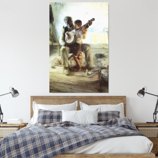 Henry Ossawa Tanner - De Banjo Lesson Canvas Afdruk (Insitu (Slaapkamer))