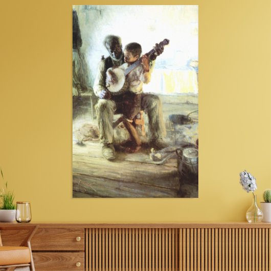 Henry Ossawa Tanner - De Banjo Lesson Canvas Afdruk (Insitu (Woonkamer))