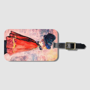 Henry Somm - legant in Red Cape Bagagelabel