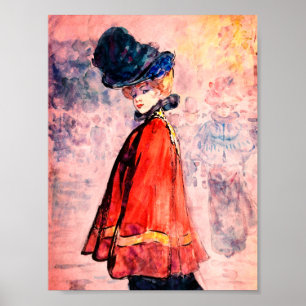 Henry Somm - legant in Red Cape Poster