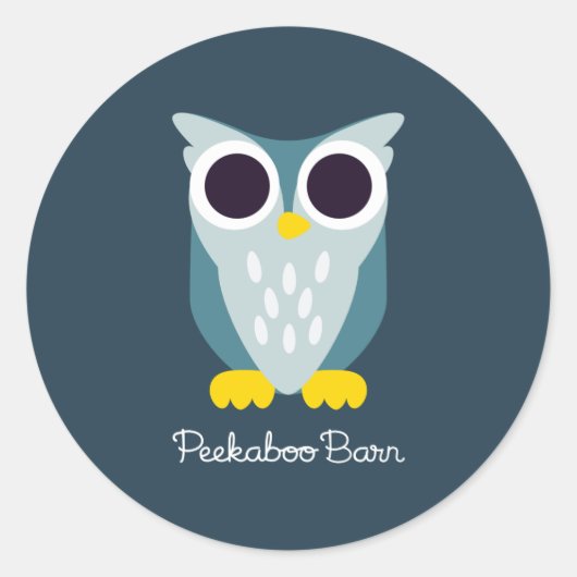 Henry the Owl Ronde Sticker (Voorkant)