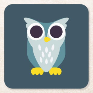 Henry the Owl Vierkante Kartonnen Onderzetter