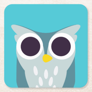 Henry the Owl Vierkante Kartonnen Onderzetter