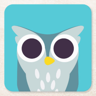 Henry the Owl Vierkante Kartonnen Onderzetter
