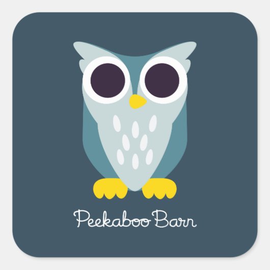 Henry the Owl Vierkante Sticker (Voorkant)
