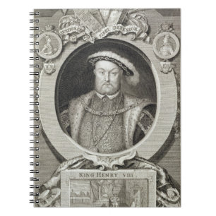 Henry VIII (1491-1547), na een schilderij in de Ro Notitieboek