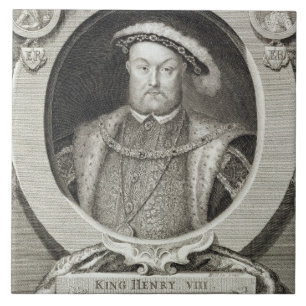 Henry VIII (1491-1547), na een schilderij in de Ro Tegeltje