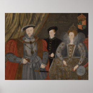 Henry VIII, Elizabeth I en Edward VI Poster
